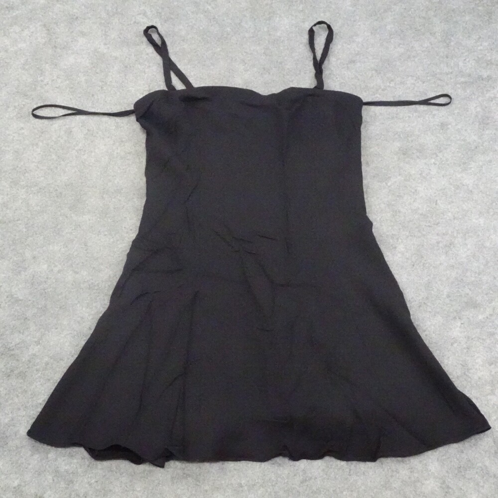 Polo Ralph Lauren Dress Womens 10 Lined Spaghetti Strap Black Wool Blend Flowy B